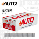 +AUTO PP25S48S576 | Steel 1/4 oz Stick-On Adhesive Tape Wheel Weight - 48 strips | 576 pcs | Silver