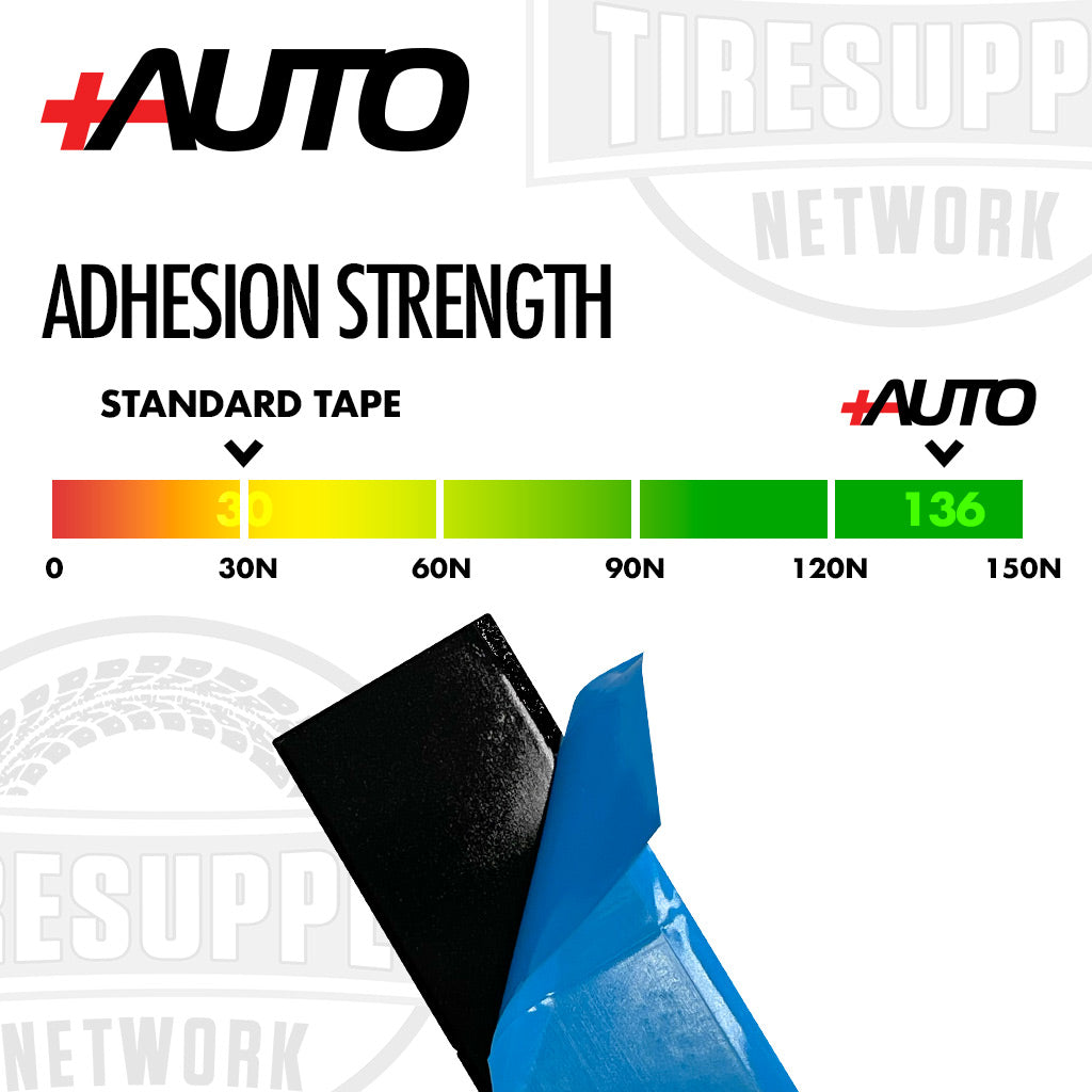 +AUTO | Steel 1/2 oz Stick-On Adhesive Tape Wheel Weight - 48 strips | 288 pcs | Black (PP50S48B288)