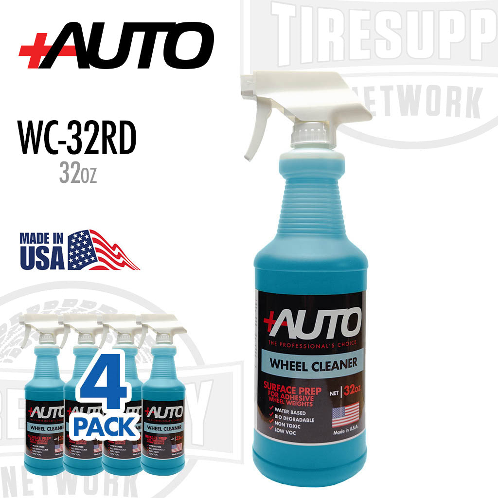 +Auto | Water-Based Wheel Cleaner for Adhesive Wheel Weights - 32 oz. Bottle (WC-32RD)