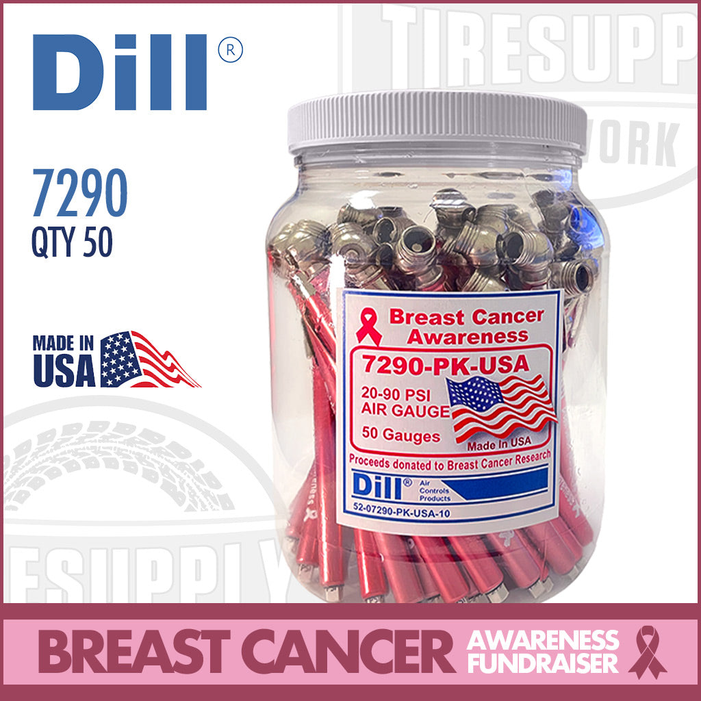 Dill | Breast Cancer Awareness Pink Air Pressure Pencil Gauge 20-90 psi (7290-PK-USA)