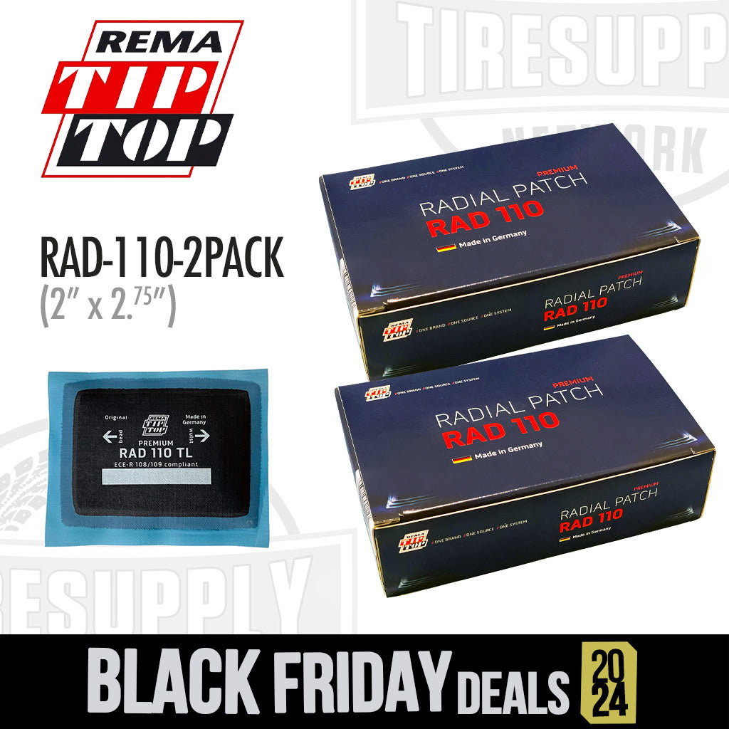 Rema | Radial Tire Patch Repair Unit - 2&quot;x2.75&quot; - Qty 40 Patches (RAD-110)