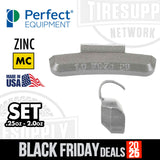 Perfect Equipment | MC-Style Coated Zinc Clip-On Wheel Weights - Set .25oz - 2.0oz (MCZ-S SET)