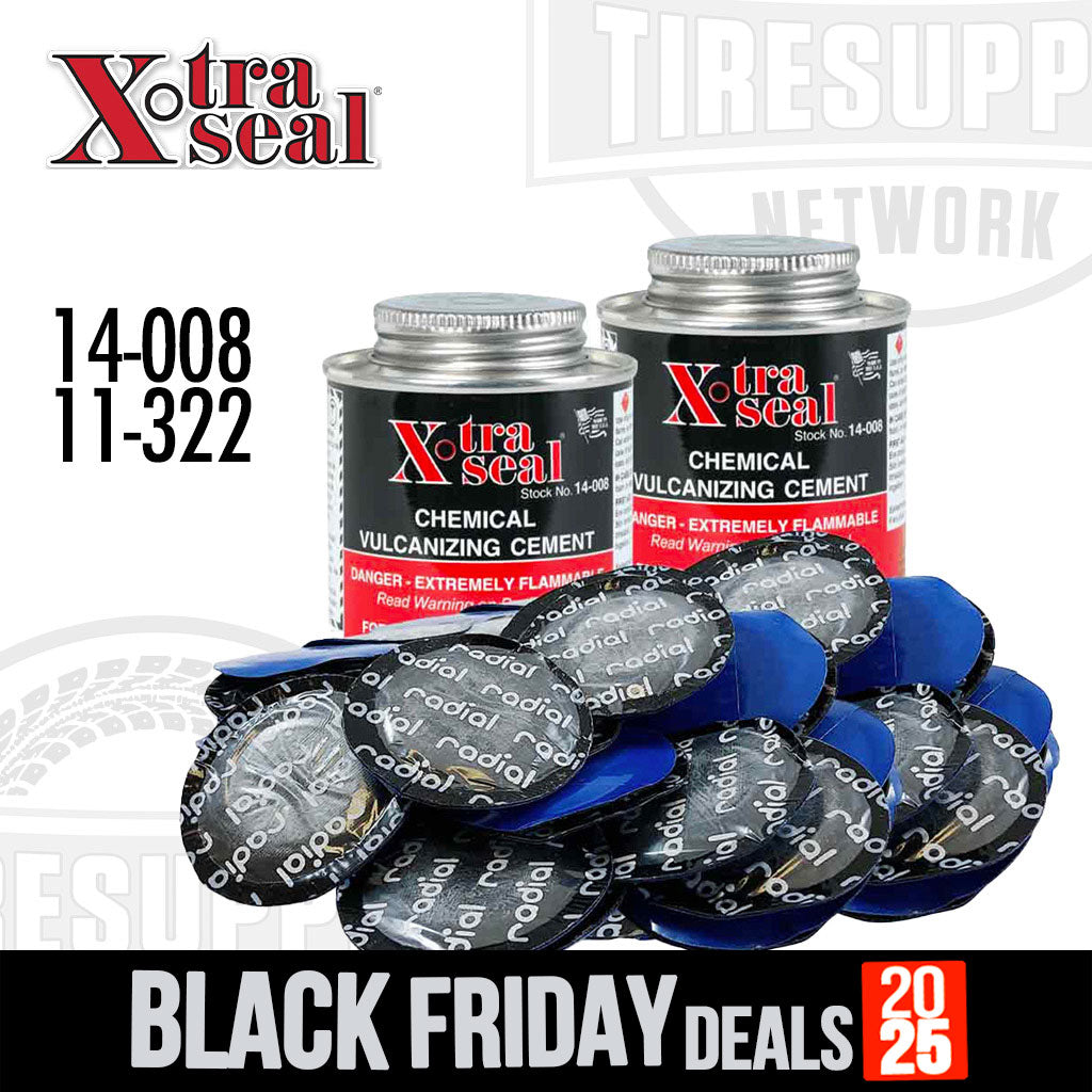 Xtra Seal | 2-Cans of Cement (14-008) and 100 Medium Round Universal Radial Patches (11-322)