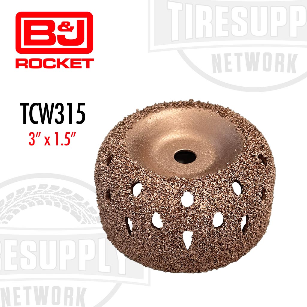 B&amp;J Rocket | TCW315 Copper Contour Wheel 3/8″ AH 36 Grit (38416A3)