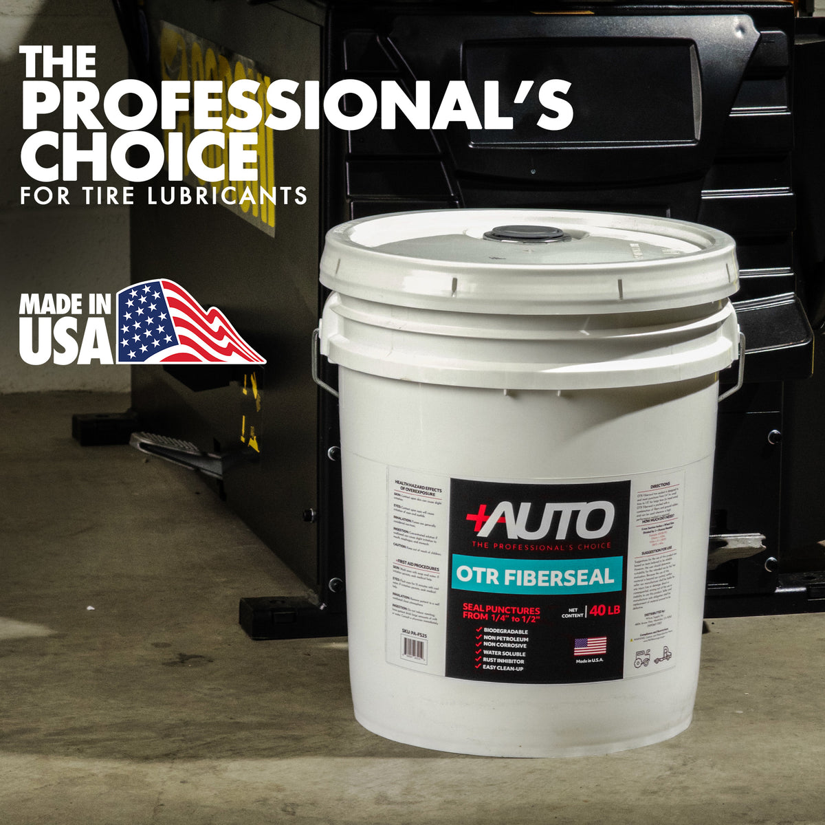 +AUTO | OTR Fiberseal - Off-Road Tire Sealant - 40lb Bucket (PA-FS40)