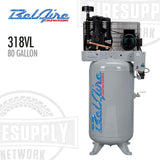Bel-Aire Compressors 318VL 80-gallon air compressor on a white background