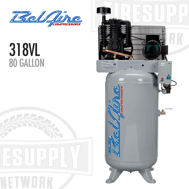 Bel-Aire Compressors 318VL 80-gallon air compressor on a white background