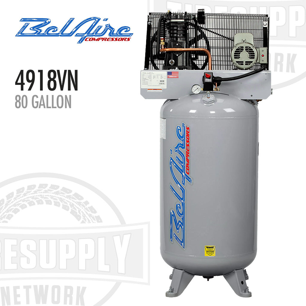 BelAire | 80 Gallon Electric Air Compressor - 1PH, 5HP - Vertical (4918VN)