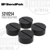 BendPak | Quick-Fit Slipover Pinch-Weld Round Slotted Rubber Adapter Pads for 2-Post Lifts, Set of 4 (5210254)