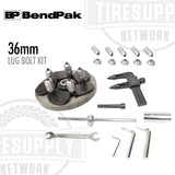 36mm lug bolt kit with tools on a white background, featuring BendPak branding. 5150020