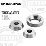 Metal truck adapters with BendPak and TIRESUPPLY Network branding on a white background. 5150171