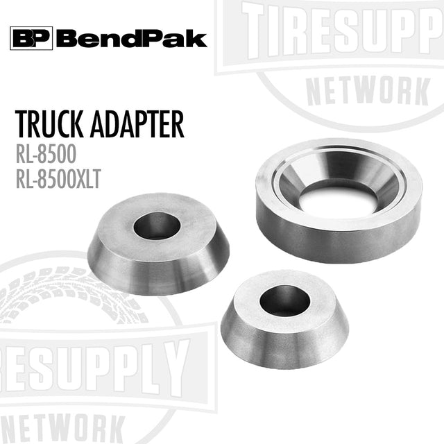 Metal truck adapters with BendPak and TIRESUPPLY Network branding on a white background. 5150171