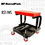 BendPak | Ranger RST-1WS Padded Mechanic’s Rolling Work Seat with Tool Tray (5150514)