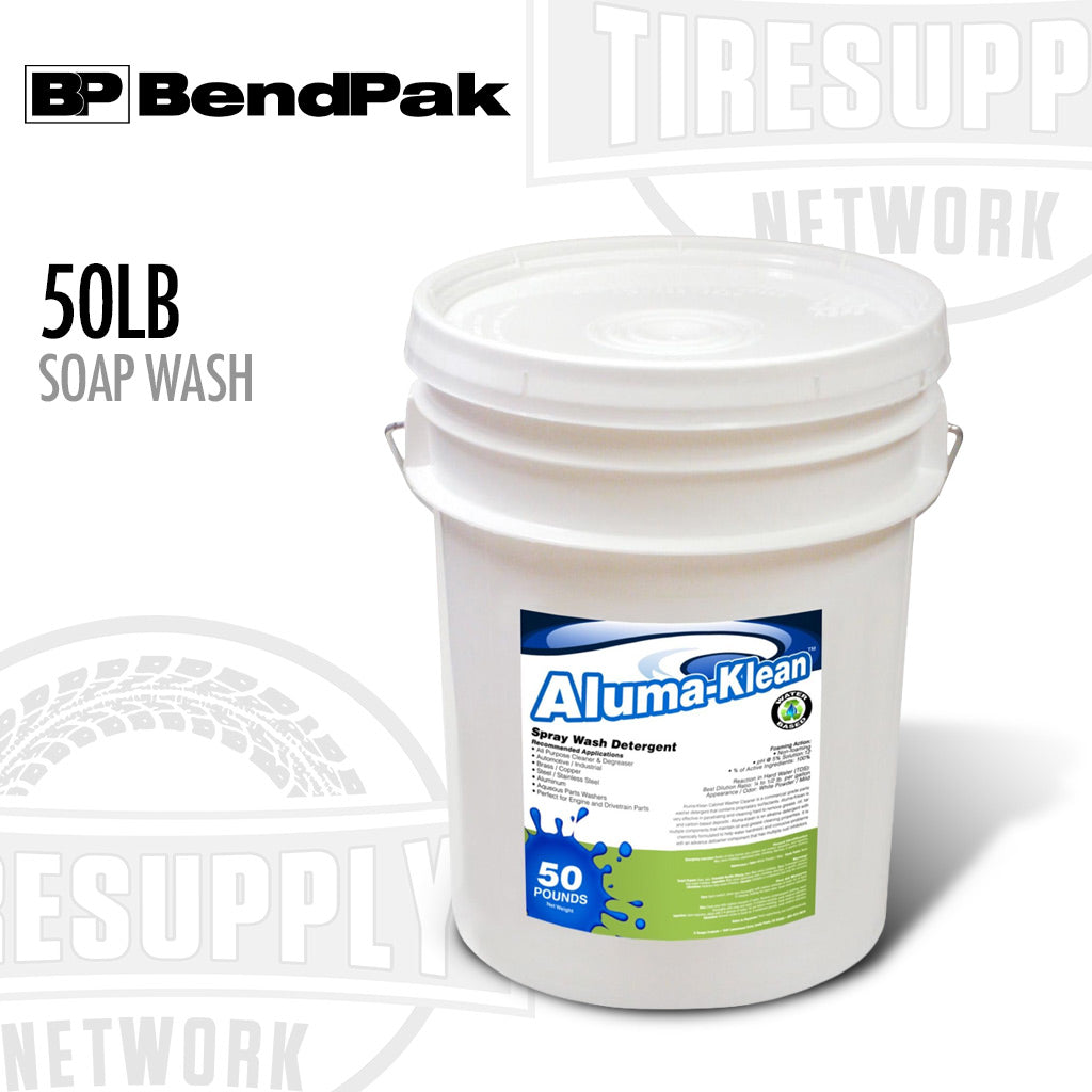 White bucket of Aluma-Kleen Soap Wash with BendPak branding on a white background 5155100