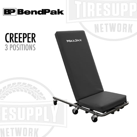 Black MAXJAX creeper with 'BendPak' branding on a white background. 5160119