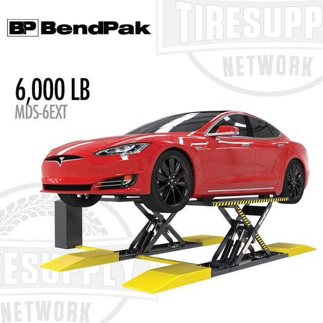 BendPakr 5175192, MDS-6EXT, open center extended platform mid rise scissor lift, 6000 lb capacity.