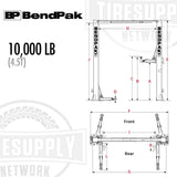 BendPak | 2-Post Lift 10,000 lb Capacity Wsa-100 Air-Electric Workstation - 10AP Pro Series (5175639)