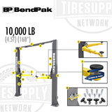 BendPak | 2-Post Lift 10,000 lb Capacity Adaptable Clearfloor - 168" Overall Height - 10AP-168 (5175305)