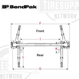 BendPak | 2-Post Lift 10,000 lb Capacity / Adaptable Clear-floor / Adjustable Width / High-Rise 10APX-181 (5175307)