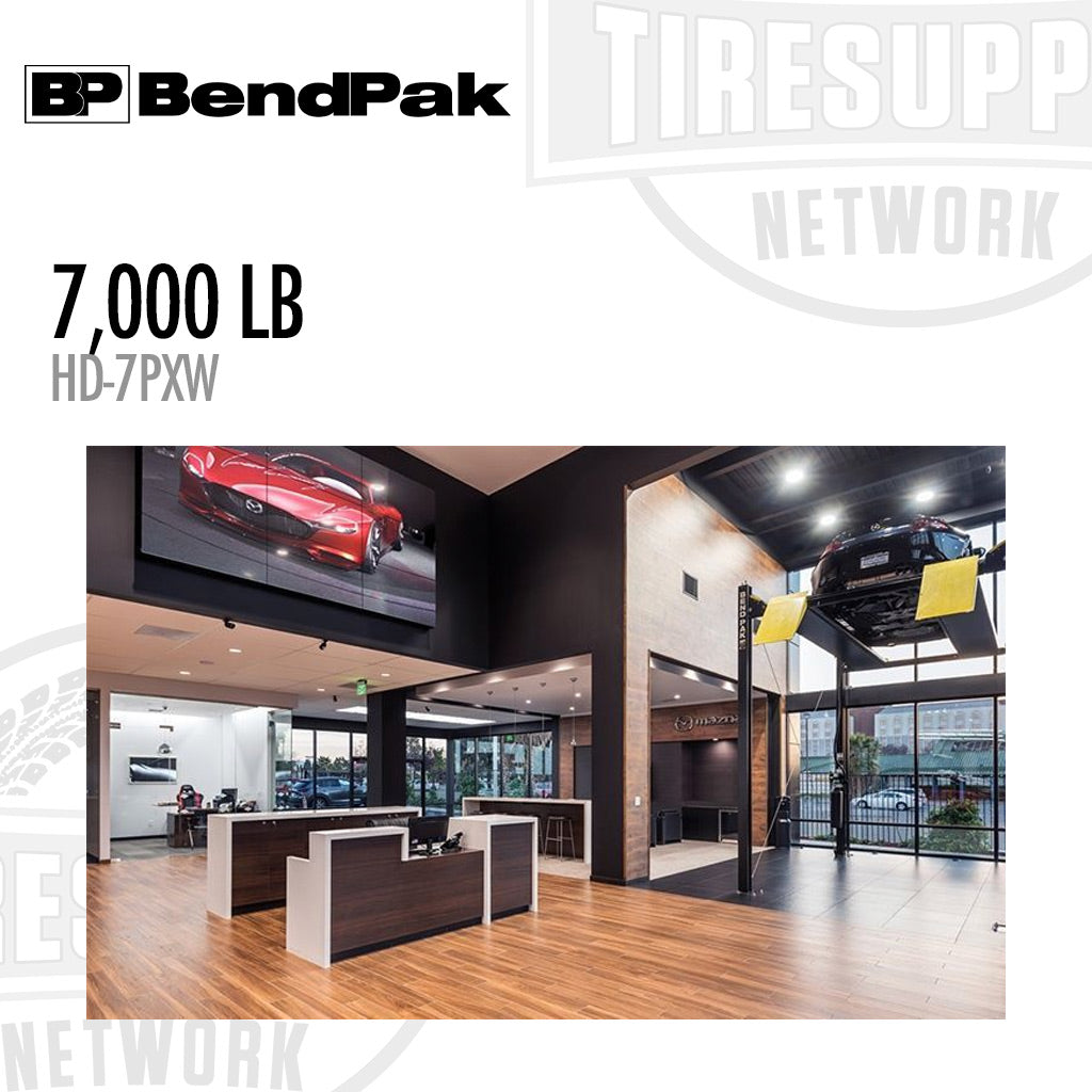 BendPak | 4-Post Lift 7,000-lb Capacity - Super-Tall Vehicle Display Platform - 140.25″ Rise - HD-7PXW (5175516)