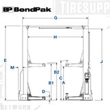 BendPak | 2-Post Lift 16,000 lb Capacity / Adaptable Clearfloor / High-Rise / 16AP (5175608)