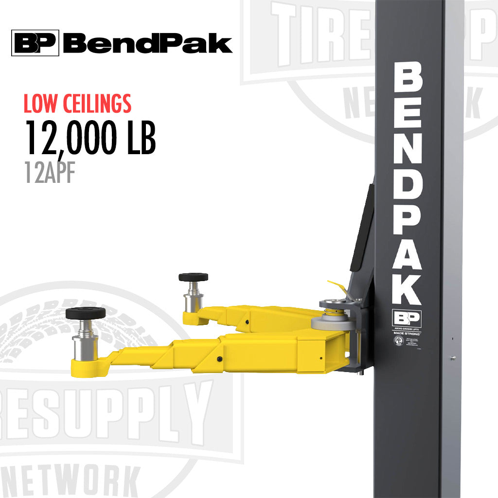 BendPak 12APF | 2-Post Lift 12,000 lb Capacity Open-Top - Low Ceilings