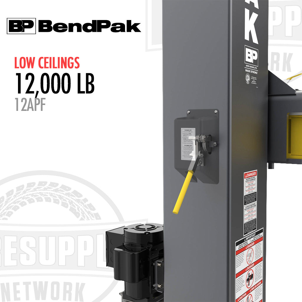 BendPak 12APF | 2-Post Lift 12,000 lb Capacity Open-Top - Low Ceilings