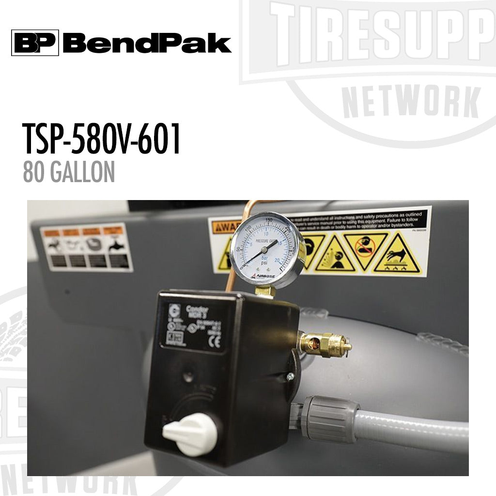 BendPak TSP-580V-601 | Patriot Series 80-Gallon Vertical Tank Air Compressor, 2-Stage, 5 hp