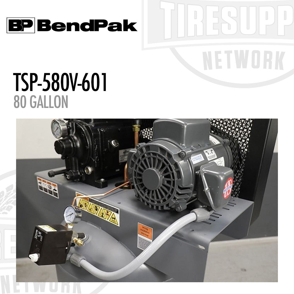 BendPak TSP-580V-601 | Patriot Series 80-Gallon Vertical Tank Air Compressor, 2-Stage, 5 hp