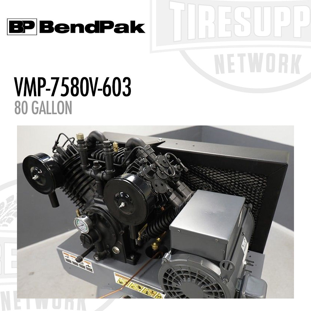 BendPak | VMP-7580V-603 Patriot Series 80-Gallon Vertical Tank Air Compressor, 3PH, 7.5 hp (5179113)
