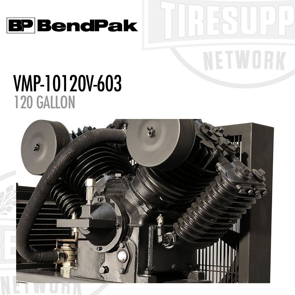 BendPak | VMP-10120V-603 V-Max Elite Series 120-Gallon Vertical Tank Air Compressor, 3PH, 10 hp (5179114)