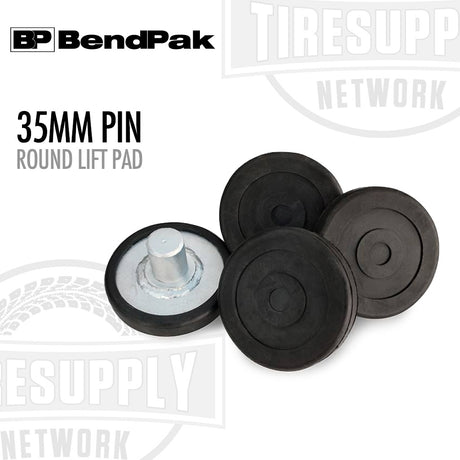 35MM PIN ROUND LIFT PAD with BendPak and Tire Supply Network branding on a white background 5215753