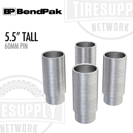 Four metallic cylindrical components with 'BendPak' branding and product details on a white background. 5215759