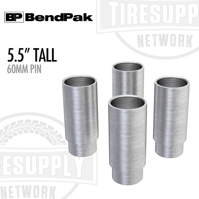 Four metallic cylindrical components with 'BendPak' branding and product details on a white background. 5215759