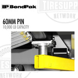 BendPak | Wide Frame Cradle Pad Adapters for 2-Post Lifts, 60mm Pin, 10k-lb Capacity, Set of 2 (5215848)