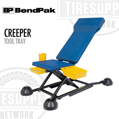 BendPak Ergochair ERGO-RS | Ergonomic Height-Adjustable Rolling Mechanic’s Creeper Seat with Tool Tray