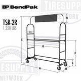 BendPak 5216274 | TSR-2S Tire Storage Rack - Capacity 1,250 lb