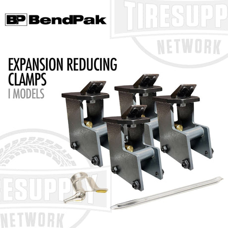 Set of BendPak expansion reducing clamps with tools on a white background. 5328425