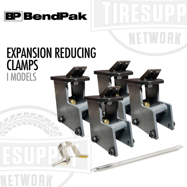 Set of BendPak expansion reducing clamps with tools on a white background. 5328425