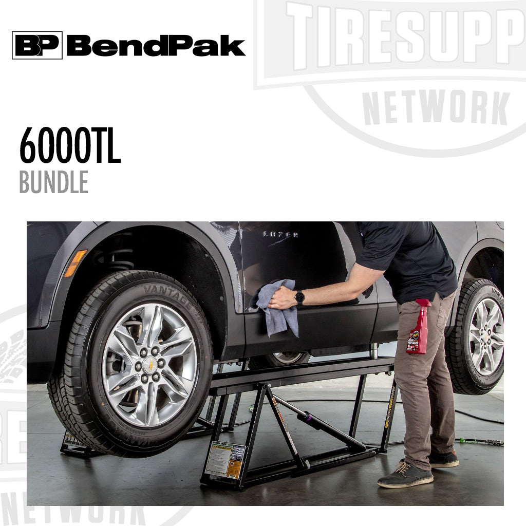 BendPak | QuickJack 6000TL Bundle with Lift, Wall Hangars & Pinch-Weld Blocks, 6000-lb Capacity (6000TL-Bundle)