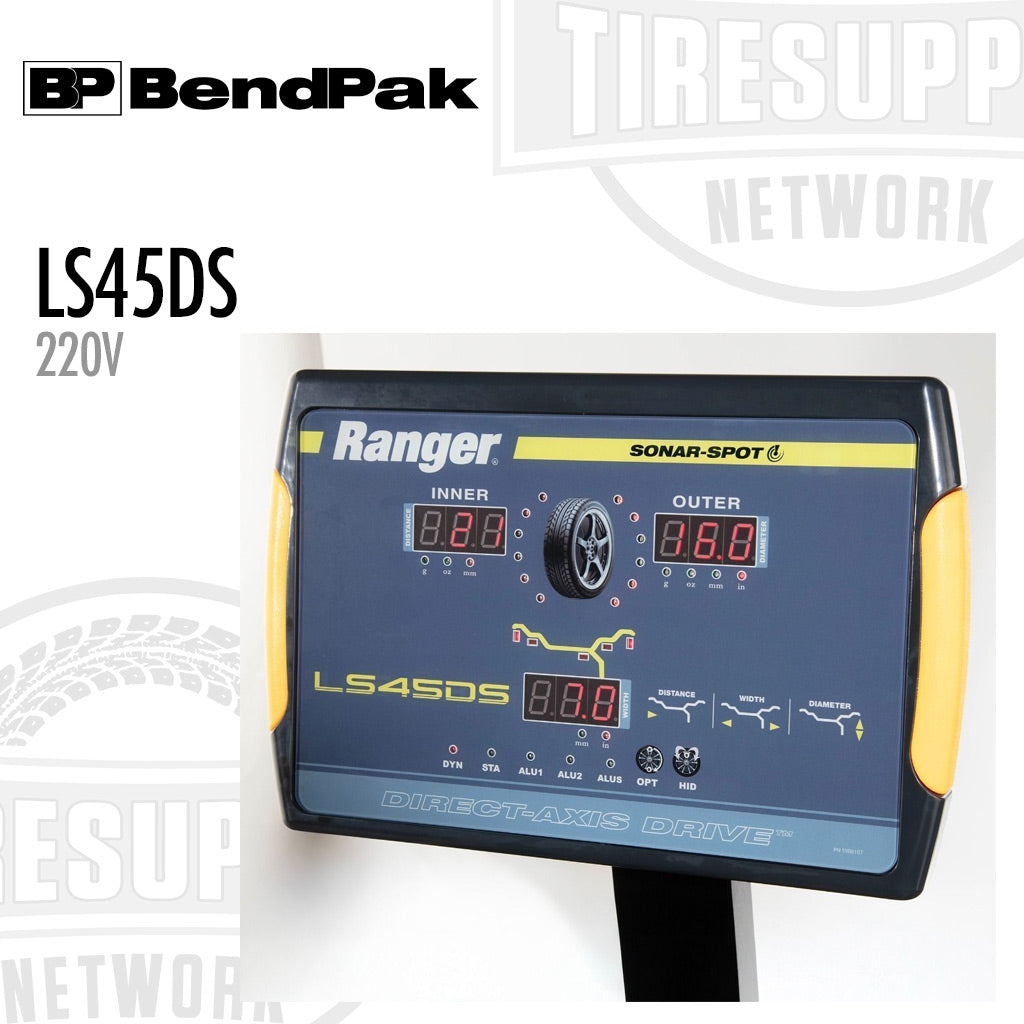 BendPak | Ranger LS45DS Sonar 3D Laser-Spot Wheel Balancer with Flange Press Plate (LS45DS)