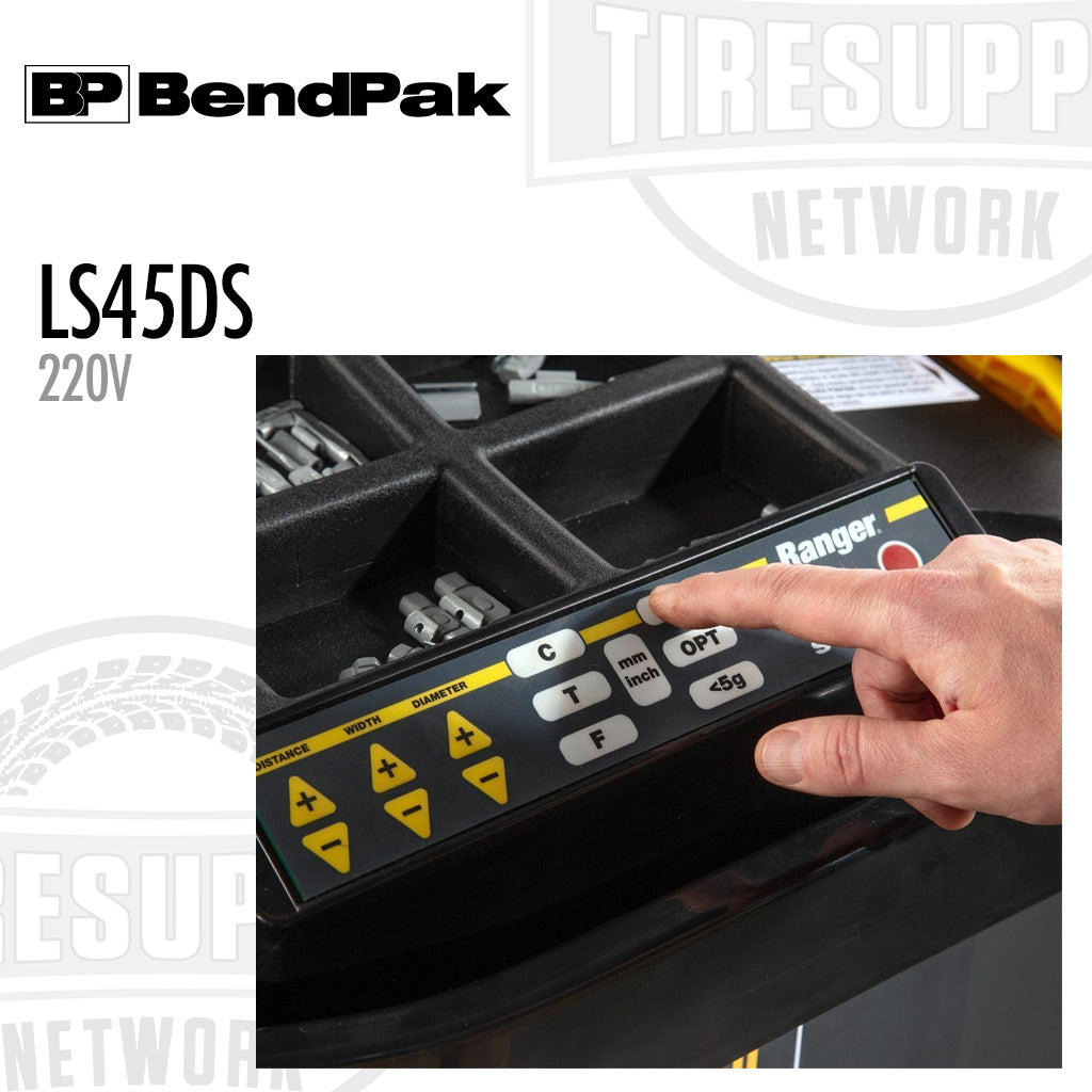 BendPak | Ranger LS45DS Sonar 3D Laser-Spot Wheel Balancer with Flange Press Plate (LS45DS)