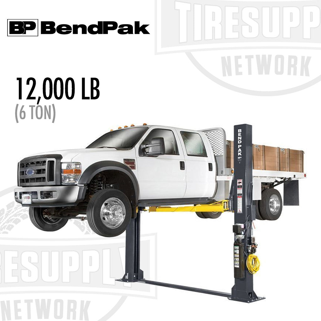 BendPak | 2-Post Lift 12,000 lb Capacity / Floorplate / Direct-Drive / Triple-Telescoping Arms (XPR-12FDL)