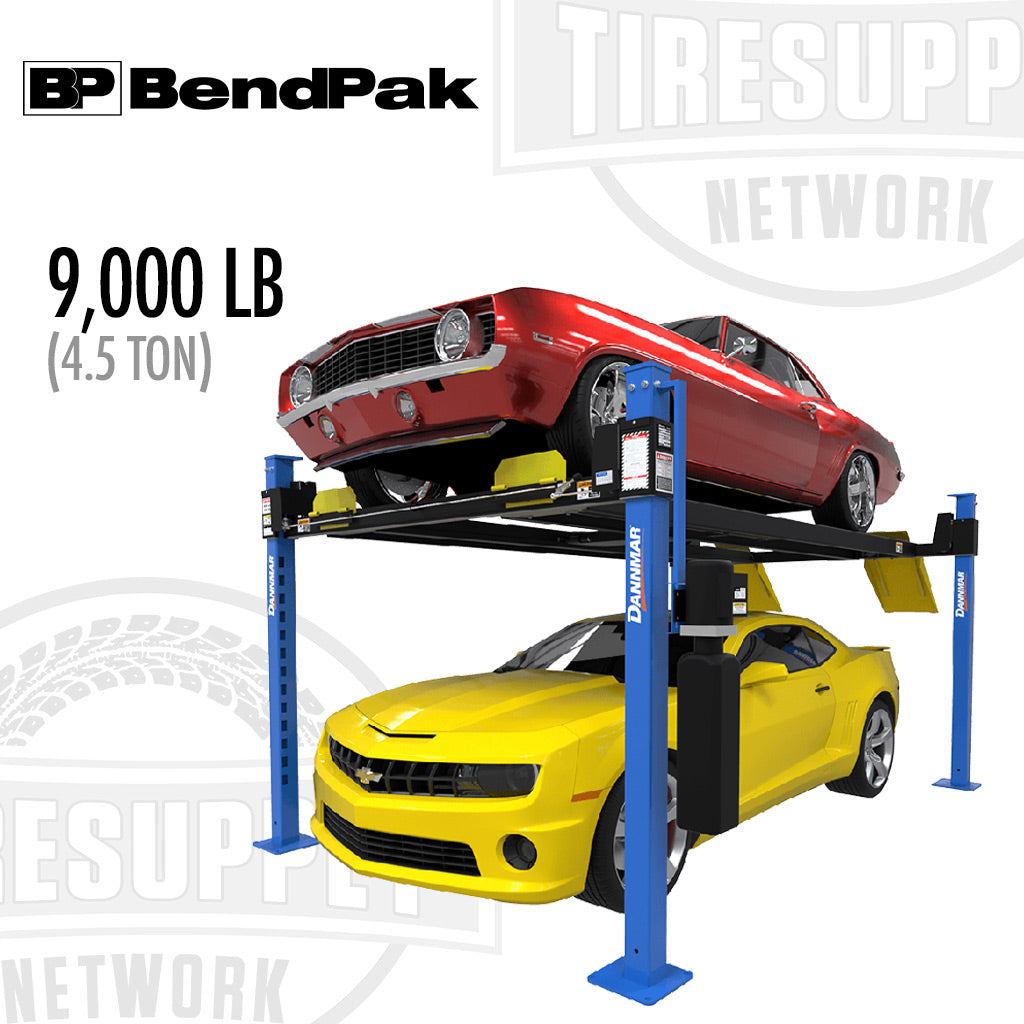 BendPak | 4-Post Lift 9,000 lb Capacity / Standard Rise / Standard Length / Caster Kit / Drip Trays / Aluminum Ramps (5175319)