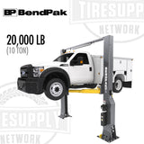 BendPak | 2-Post Lift 20,000 lb Capacity / Adaptable Clearfloor / High-Rise / Heavy-Duty Twin Post Lift 20AP (5175614)