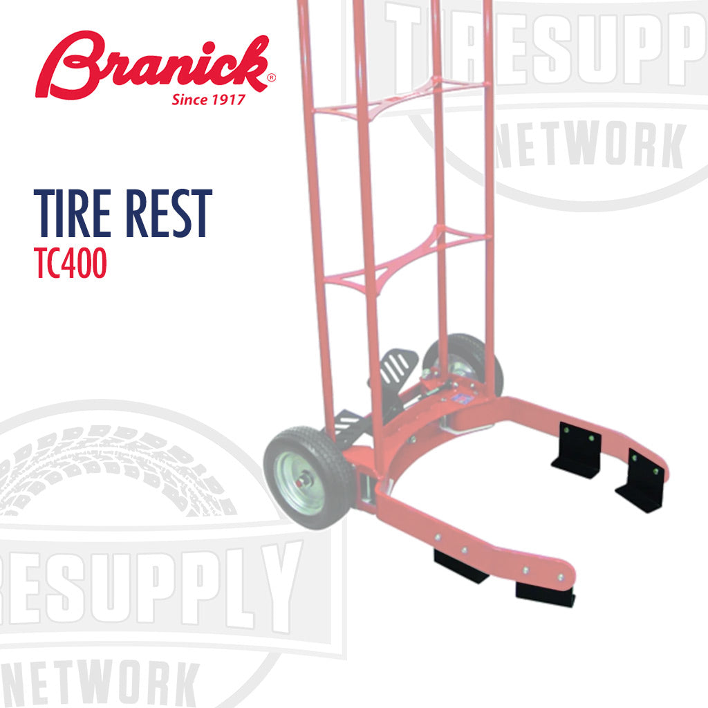 Branick tire rest TC400 with brand logo on a white background