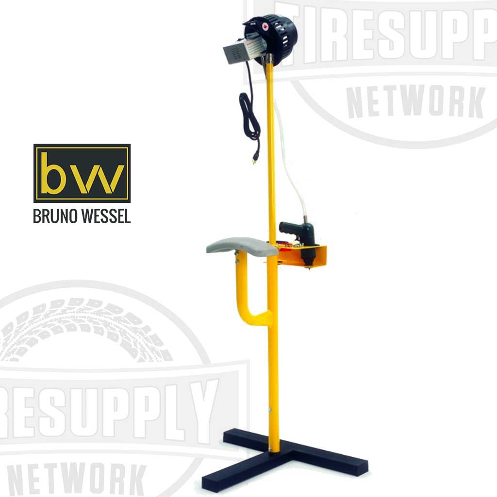 Bruno Wessel K-500 Tire Studding Station Deluxe Kit with stand, stud gun, and auto feeder. BWSS-2-K-500.
