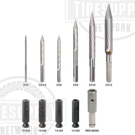 Carbide Cutter for Tire Repair CC3 CC4.5 CC6 CC8 CC10 CC12 14-332 14-33 14-334 14-335 RE5196593