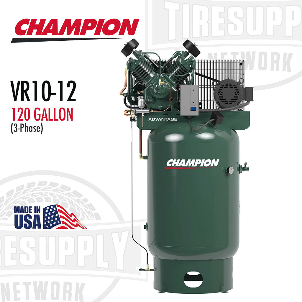 Champion | VR10-12 Air Compressor Fully Equipped - 230V, 3PH, 10HP, 120GL (CASRSA74E)