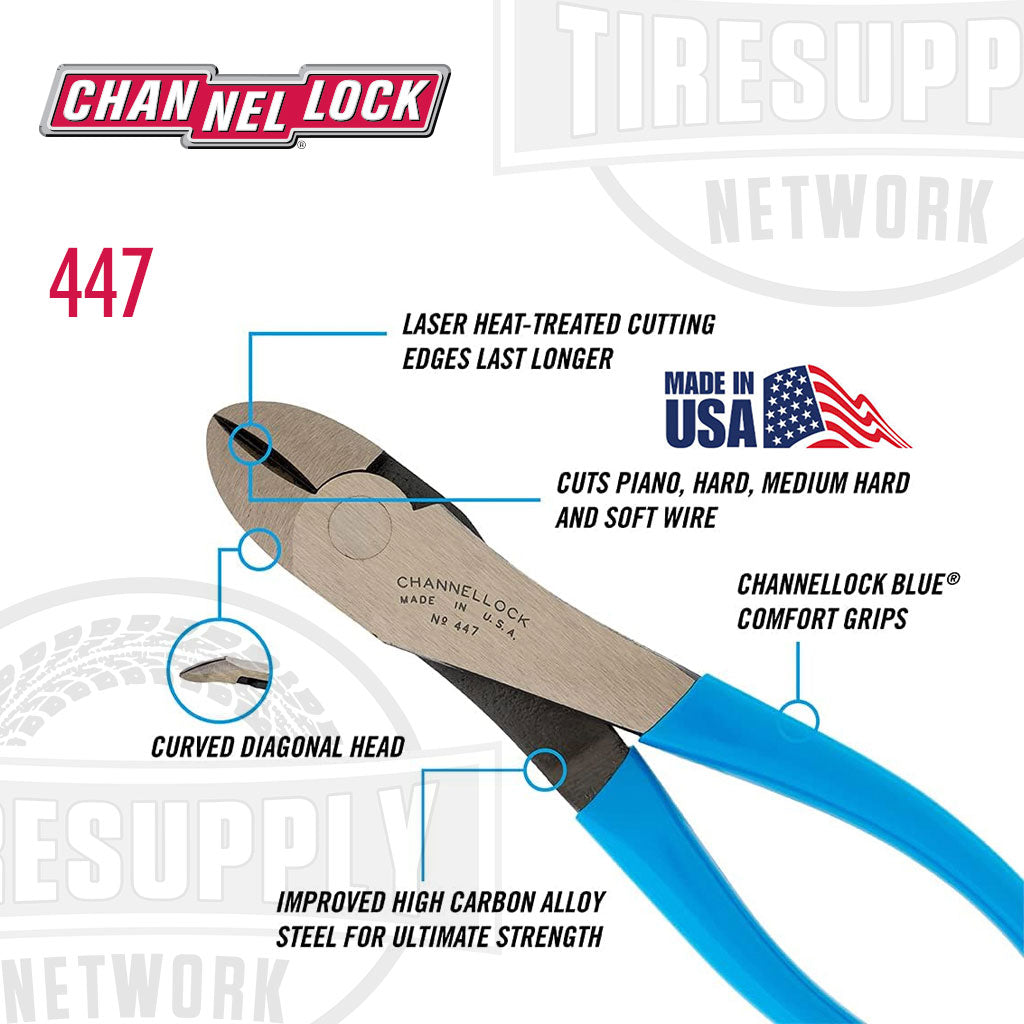 Channellock | 7.75&quot; Curved Diagonal Cutting Plier Lap Joint (447G)